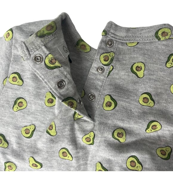 Quiltex Baby Shirt Holy Guacamole Gray Green Snap Shoulder Size 18 Months New - Picture 4 of 11